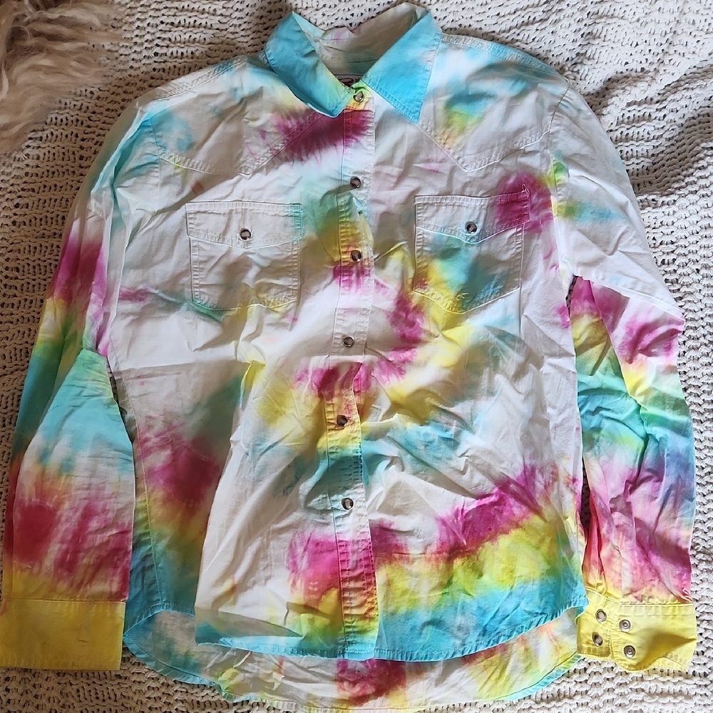 Roper M Custom Tie Dyed Western Shirt